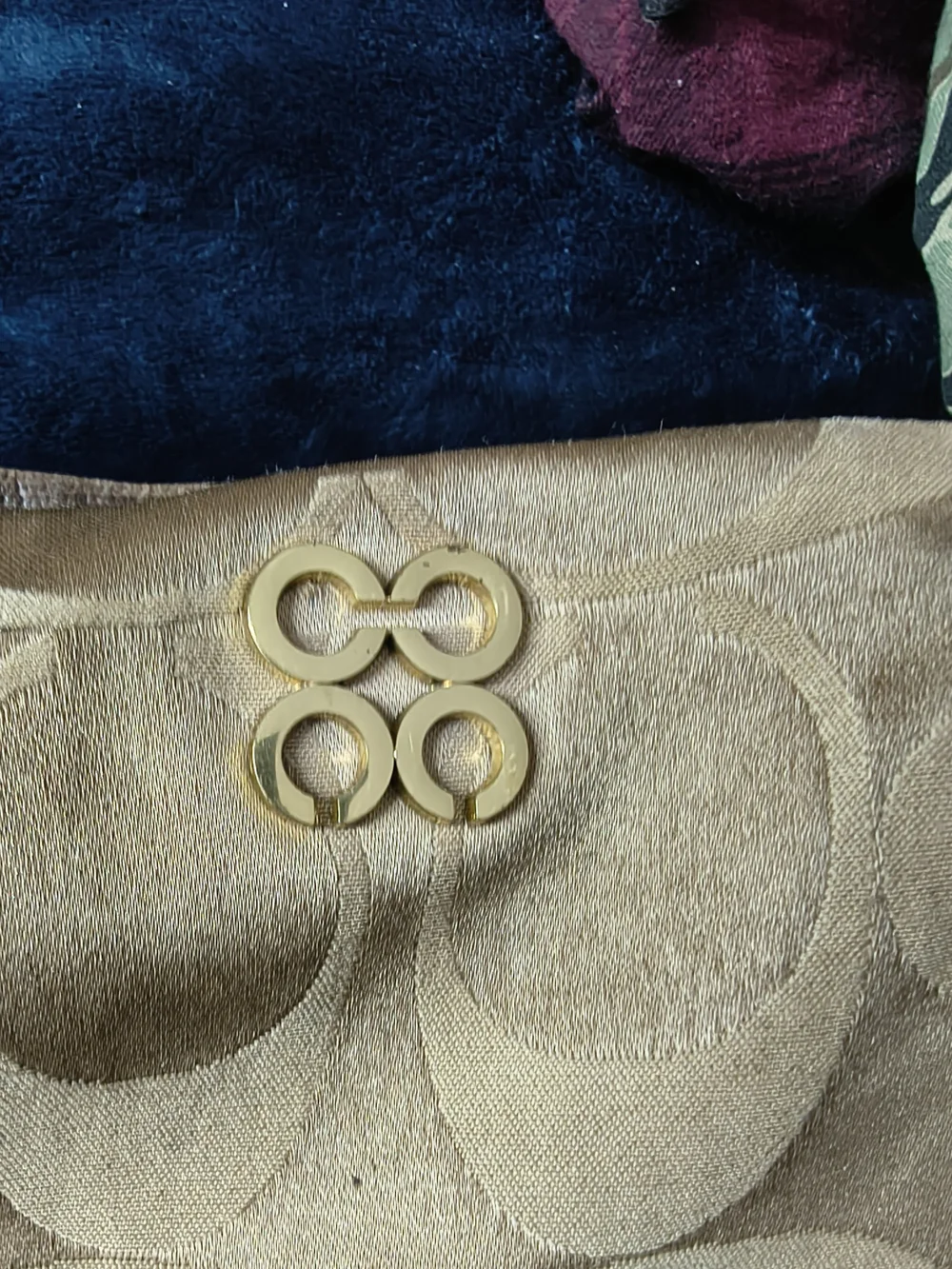 Coach Tan Signature Canvas Hobo with Dark Brown Leather and Gold Hardware